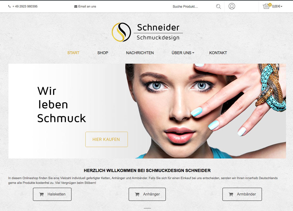 Schmuckdesign Schneider mit neuem Onlineshop